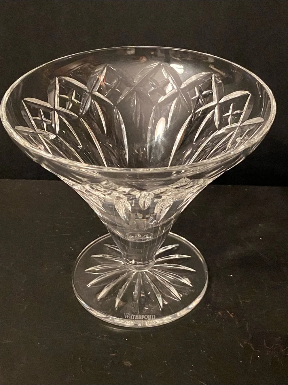 Waterford Quinn Lane Clear Cut Crystal Footed Dessert Compote Dish 5”